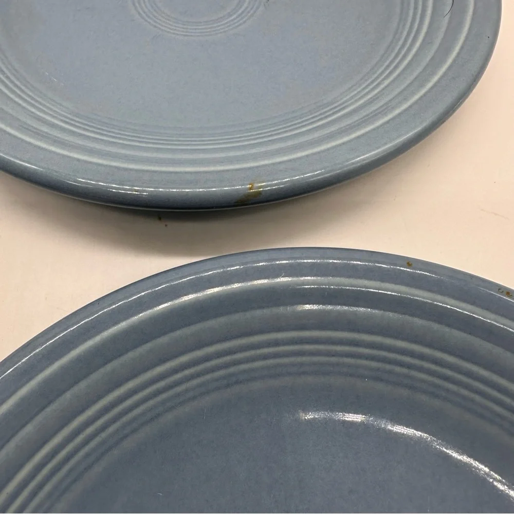 Fietsawear Periwinkle Blue Chili Bowl & 2 Saucers Vintage Homer Laughlin
